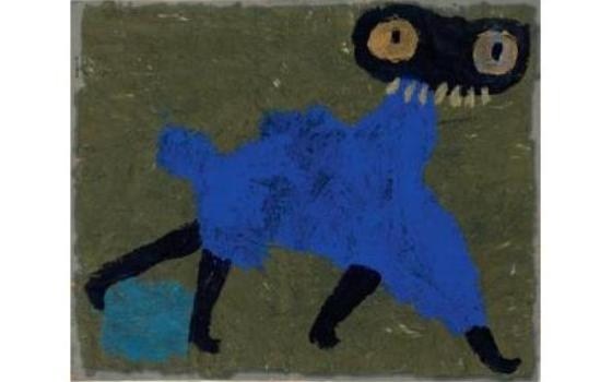 Paul Klee, Blau mantel, 1940 (7), oil and wax paint on paper on cardboard, Collection Albertina, Vienna © Zentrum Paul Klee, Bern