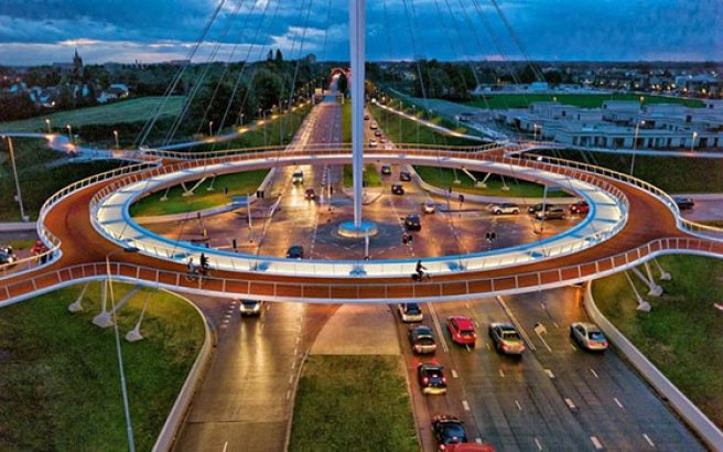 THe Hovenring bicycle roundabout in Eindhoven THe Hovenring bicycle roundabout in Eindhoven