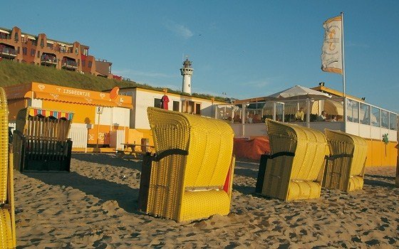 Beach chairs in the sun