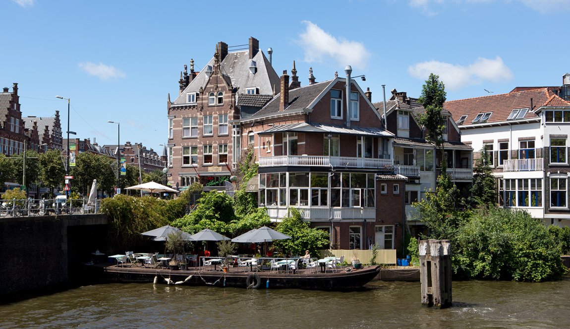 A waterfront terrace in historic Delfshaven Rotterdam