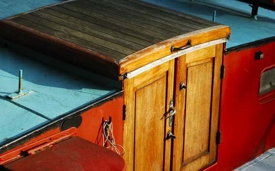 A detail of an houseboat