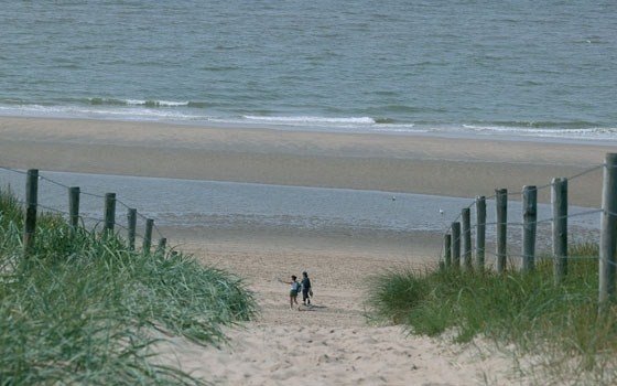 folks on beach in zeeland