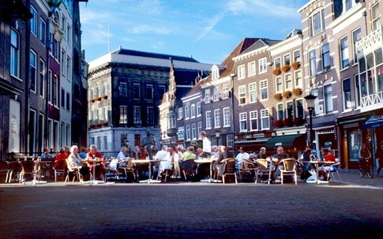 Terrace at the vismarkt in Utrecht
