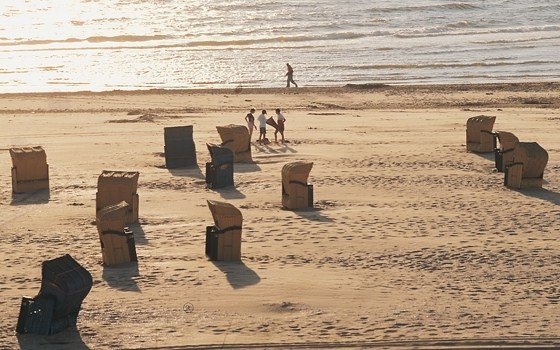Beach chairs in the sun