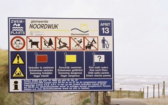 A sign at noordwijk beach