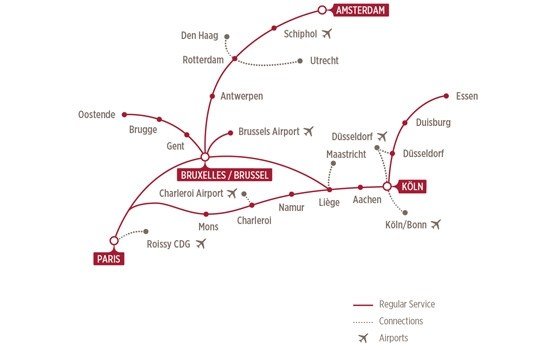 Thalys rout map