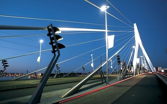 The erasmus Bridge at night