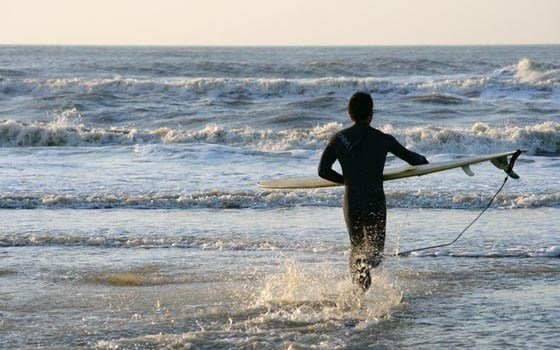 surfer in the surf