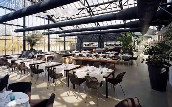 Interior of restaurant de Kas (restaurant the Greenhouse)