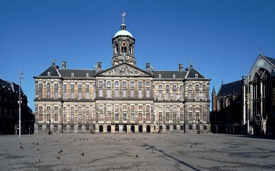 View of Dam square and the royal Palace