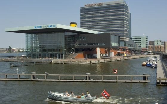 View of the Muziekgebouw aan't ij and the Bimhuis
