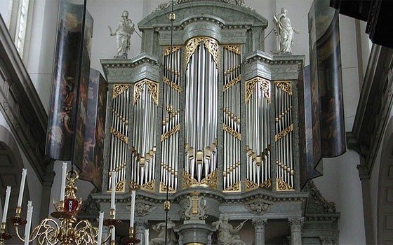An organ in the westerkerk in amsterdam