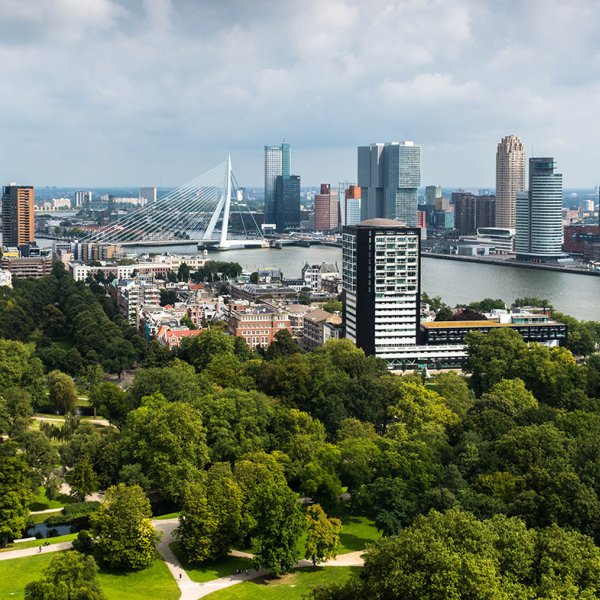 City of Rotterdam surrounded by greenery