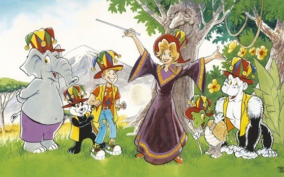 Children camping world cartoon