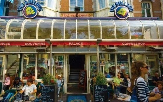 Front of the Bulldog at Leidseplein a famous coffeeshop in amsterdam
