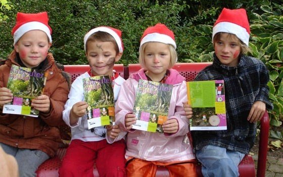 Chidren having a good time with their goblin/garden gnome quest