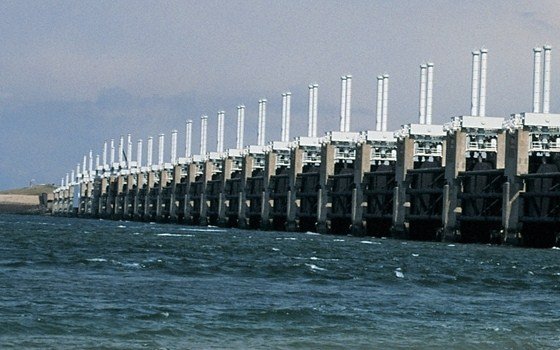 Oosterscheldekering (easterscheld storm surge barrier) near zierikzee