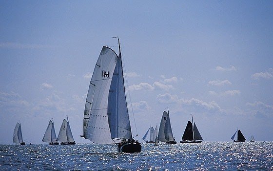 Boats sailing on the ijselmeer