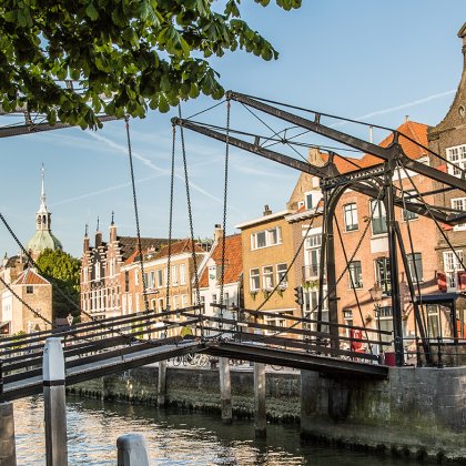 Historic ports Dordrecht Damiatebrug Wolwevershaven Kuipershaven warehouse