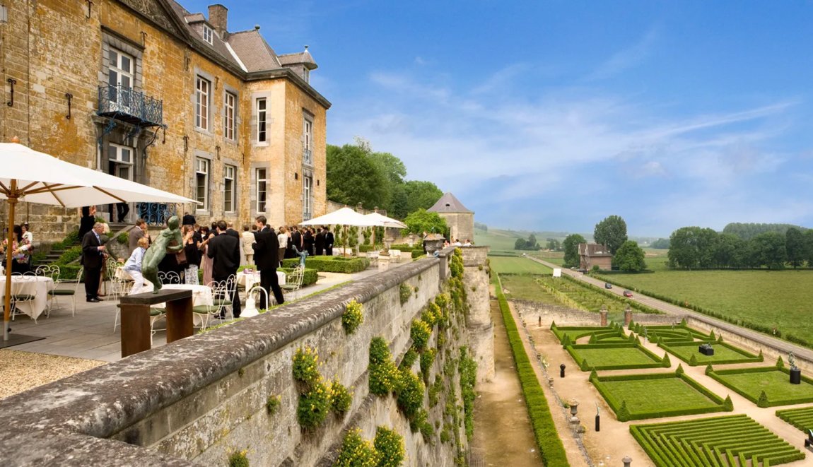 View on terrace Chateau Neercanne in Maastricht