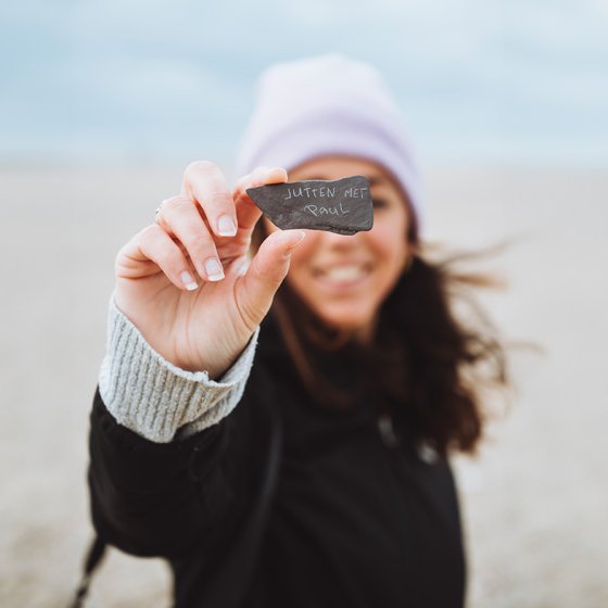 Texel beachcombing on the beach