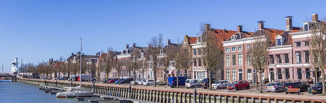 Historic houses at the Noorderhaven harbor in Harlingen Historic houses at the Noorderhaven harbor in Harlingen
