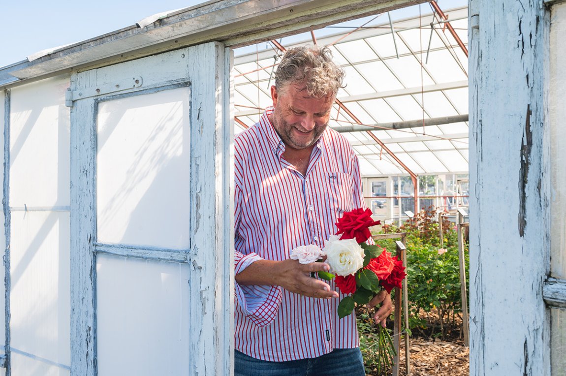 Jan de Boer in his greenhouse