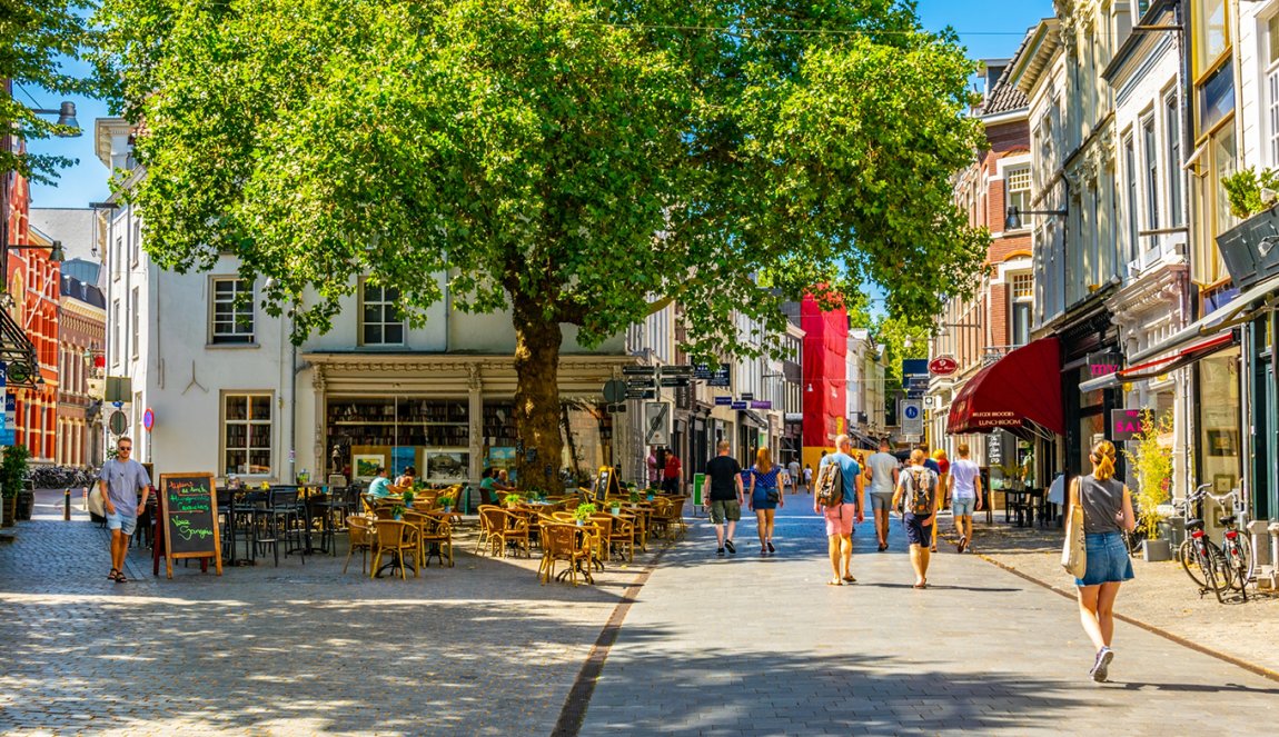 Breda people are strolling through center Breda people are strolling through center