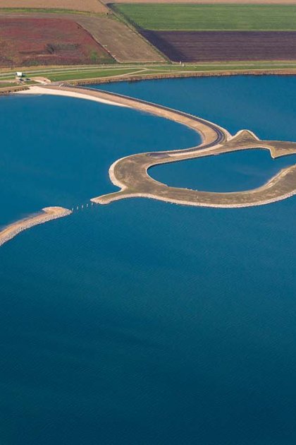 In the Wolderwijd lake off the coast of Zeewolde peninsula: Tulip Island