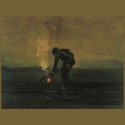 Vincent van Gogh (1853-1890) Peasant burning weeds, New Amsterdam, October 1883