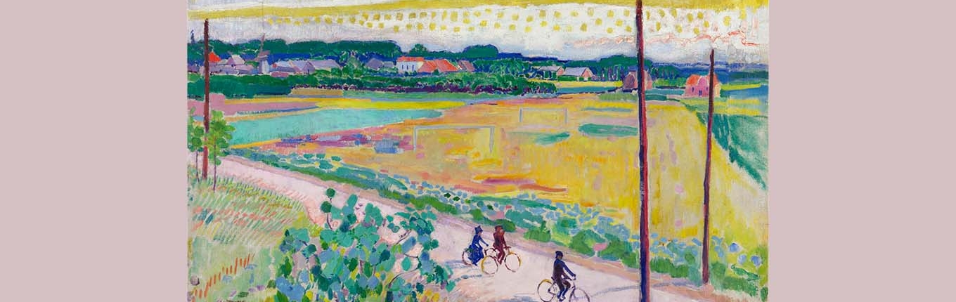 Jan Sluijters Larens landschap met fietsers, 1911, 50 x 70 cm Jan Sluijters Larens landschap met fietsers, 1911, 50 x 70 cm