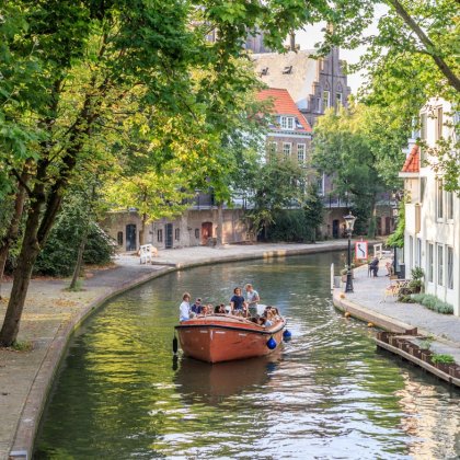 Utrecht Oudegracht with boat