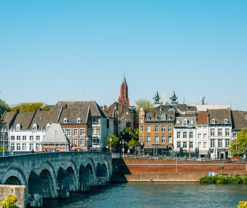 View on Maastricht town centre with Sint Servaas bridge
