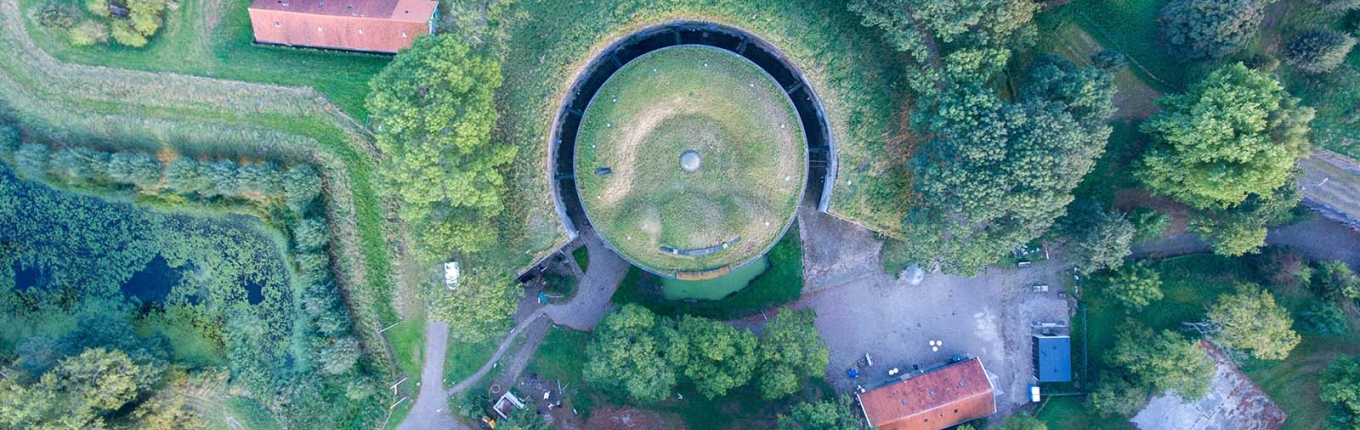 Aerial shot of Fort Everdingen part of Nieuwe Hollandse Waterlinie