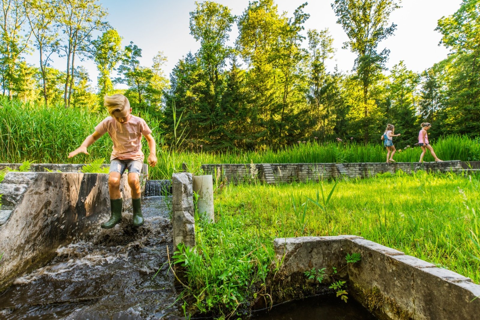 Kids playing at Waterloopbos Noordoostpolder