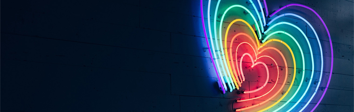 Rainbow heart of neon lights Rainbow heart of neon lights