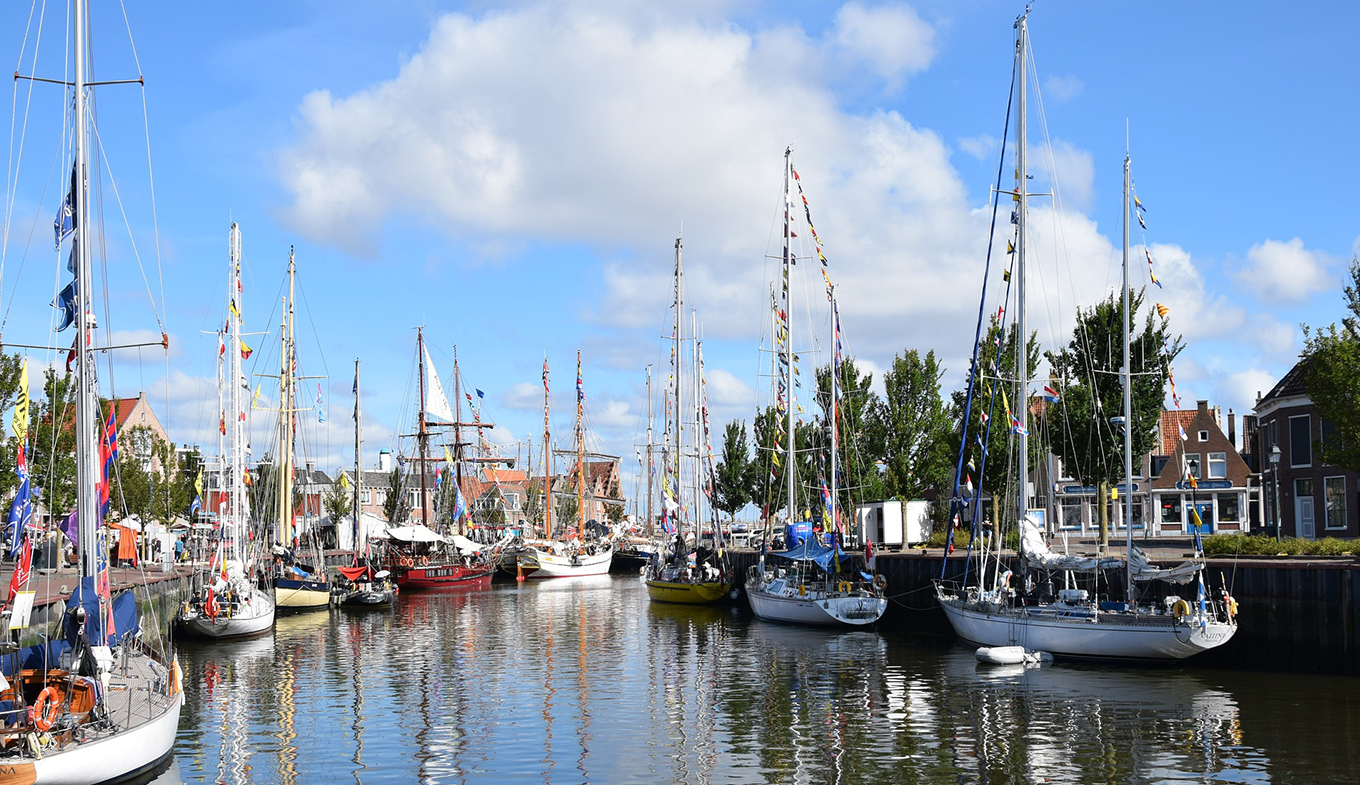 Habour Harlingen with boats Habour Harlingen with boats