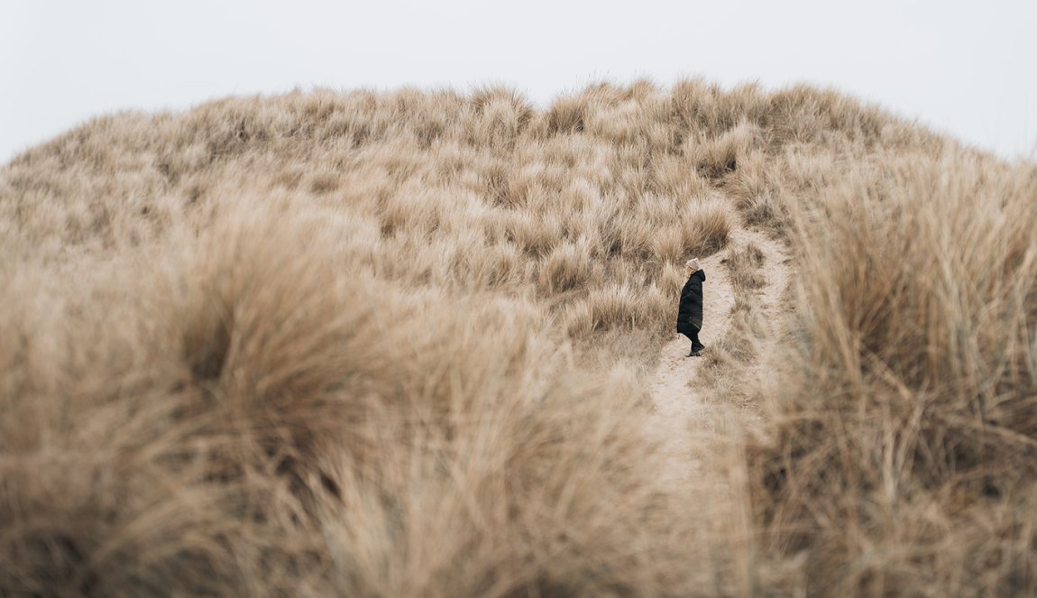 Lady enjoys the dunes at Hargen Aan Zee Noord-Holland