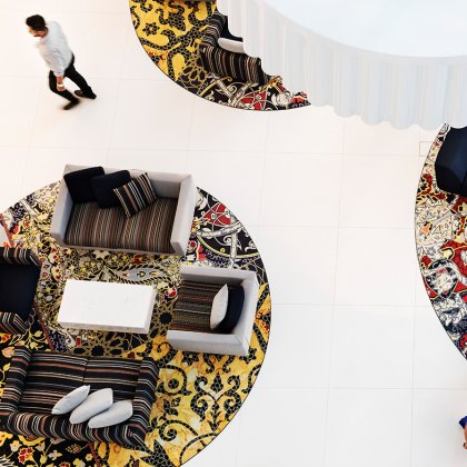 Hotel interior Mondrian Doha Atrium in Qatar by Dutch designer Marcel Wanders
