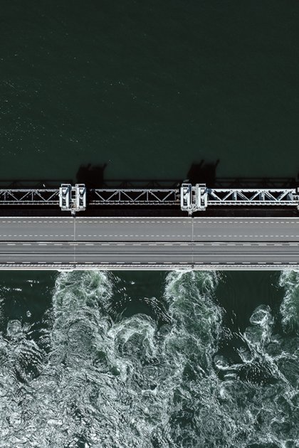Aerial photo Oosterscheldekering part of Deltawerken Zeeland 