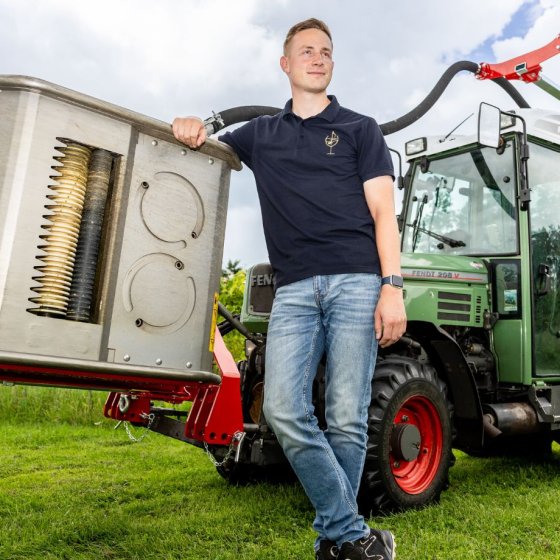 Bas Huisman with agricultural machinery