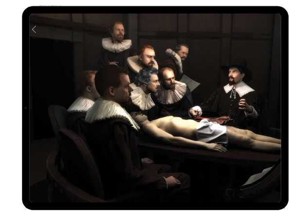 Rembrandt Reality app: De anatomische les van Dr. Tulp, Mauritshuis/ NN Rembrandt Reality app: De anatomische les van Dr. Tulp, Mauritshuis/ NN