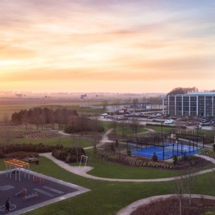 Van der Valk Hotel Schiphol with sunrise