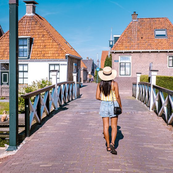 Girl on a small bridge in Hindeloopen