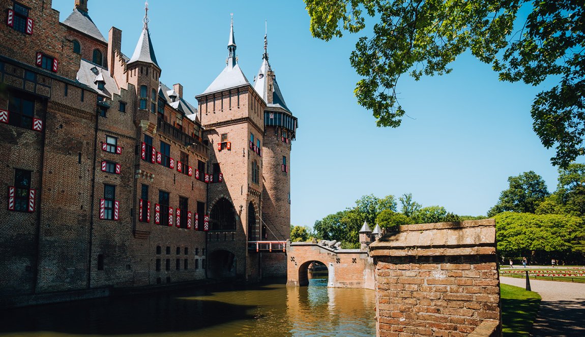 Castle de Haar is surrounded by water