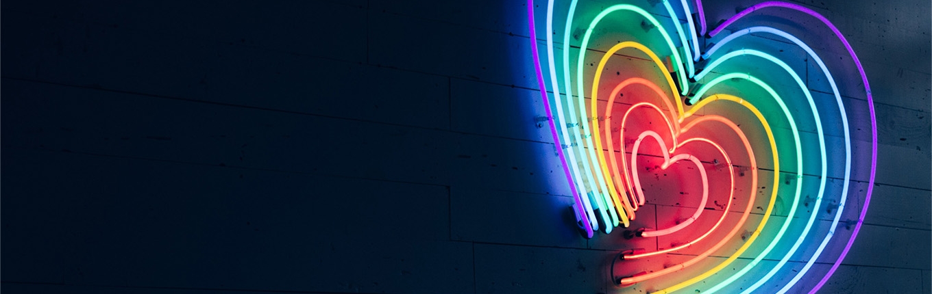 Rainbow heart of neon lights Rainbow heart of neon lights