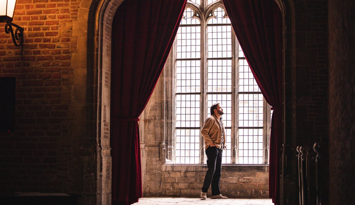 Gentleman admires Zeeuws Museum De Abdij Middelburg Gentleman admires Zeeuws Museum De Abdij Middelburg