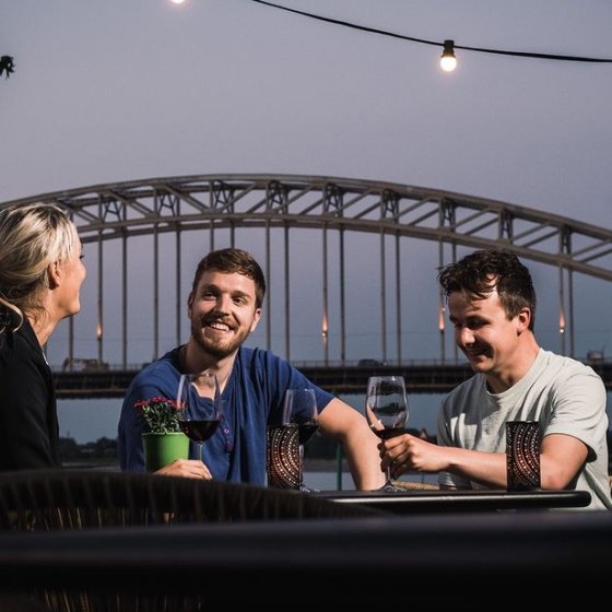 Grand Caf&eacute; De Waterwolf near the Waal Bridge in Nijmegen