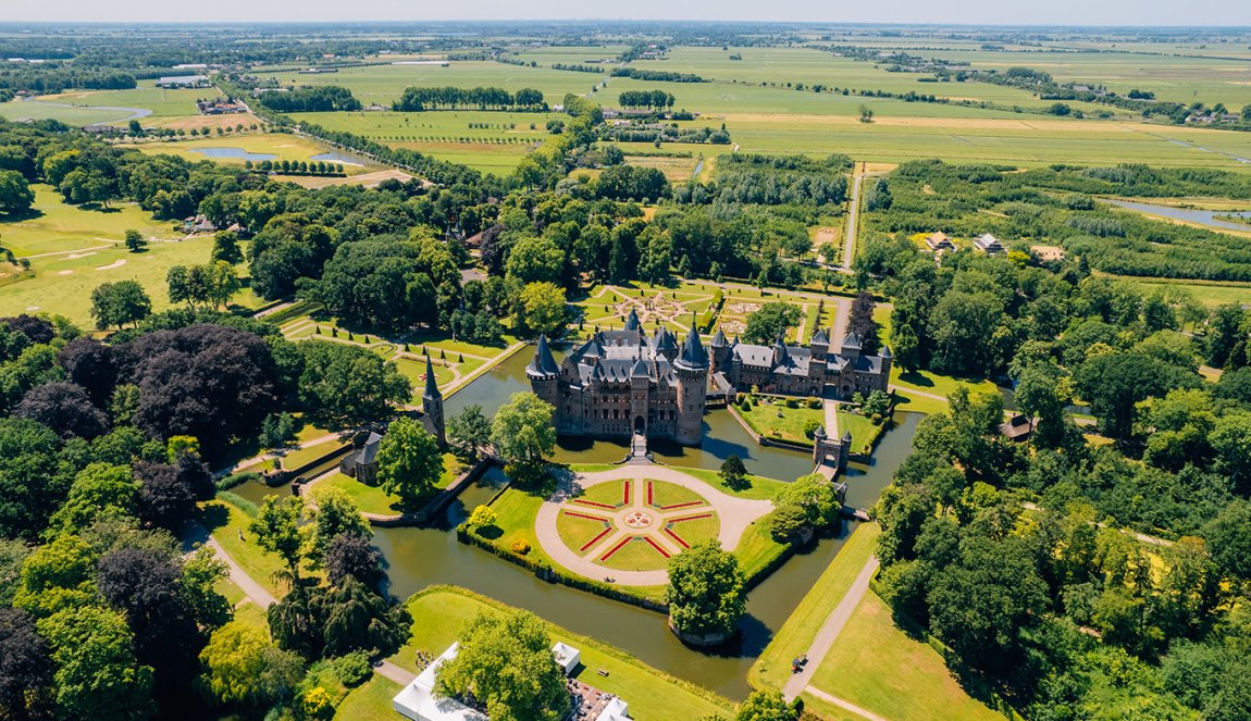 Drone view Castle De Haar Utrecht