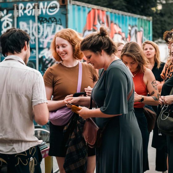 Visitors gathering at Queer Film Festival Utrecht in Utrecht